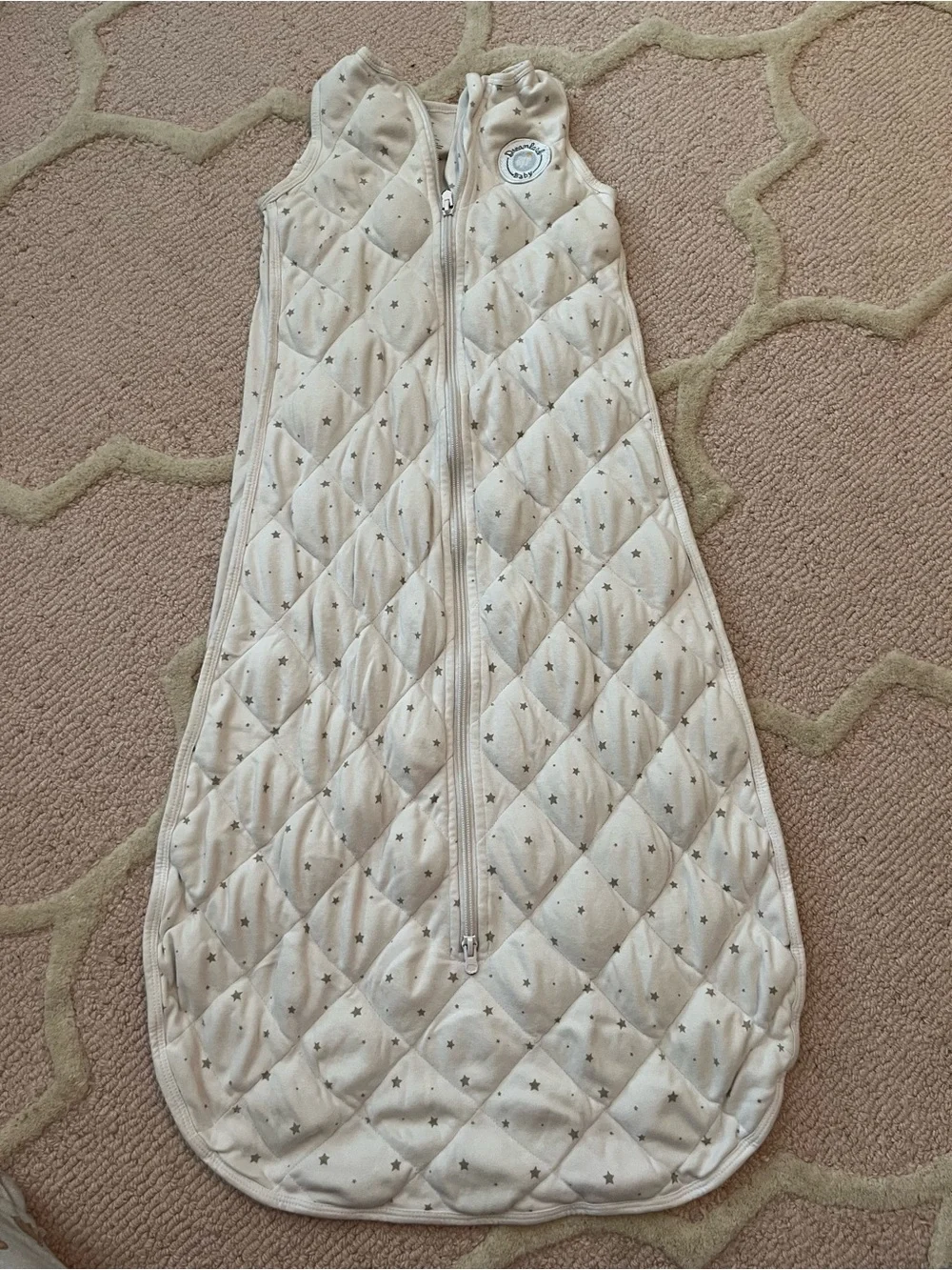 Baby Quilted Star Sleep Sack - Cream